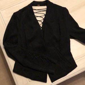 Suede Free People cutout blazer/jacket